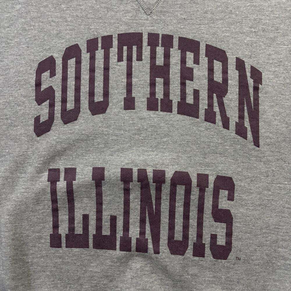 Vtg 90s Russell Athletic Southern Illinois Sweatshirt XL Grey Made in USA - Picture 2 of 9